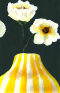 Yellow poppies, striped vase